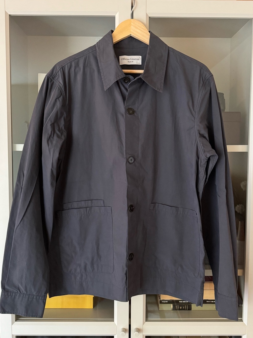 Officine Generale Lightweight Chore Jacket in Blue Charcoal